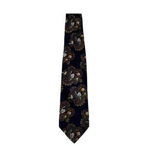 DISNEY Paisley Tie Navy Mickey Donald Balancine The TIe‎ Works Disneyana Blue